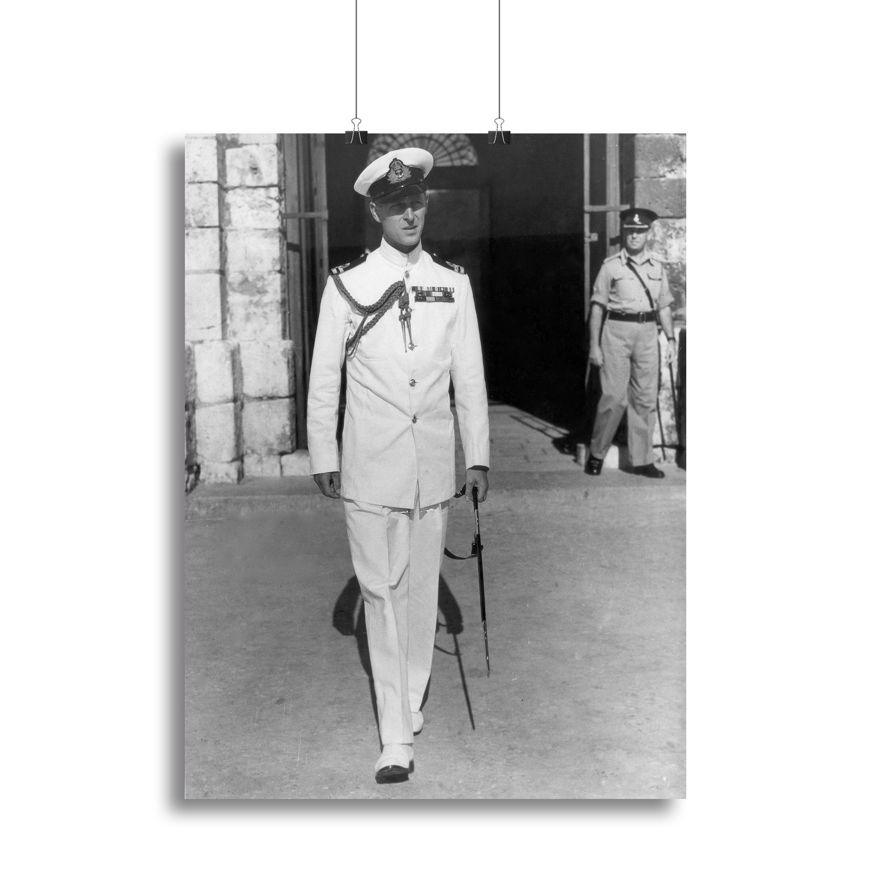 Prince Philip in naval uniform in Malta Canvas Print or Poster