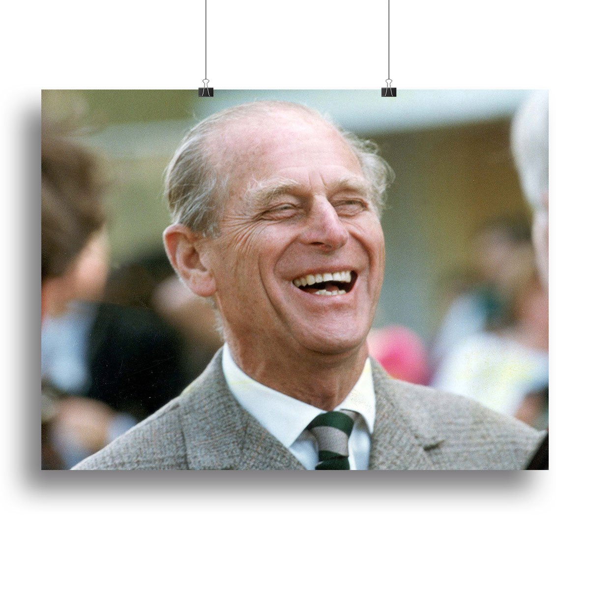 Prince Philip laughing at the Royal Windsor Horse Show Canvas Print or Poster
