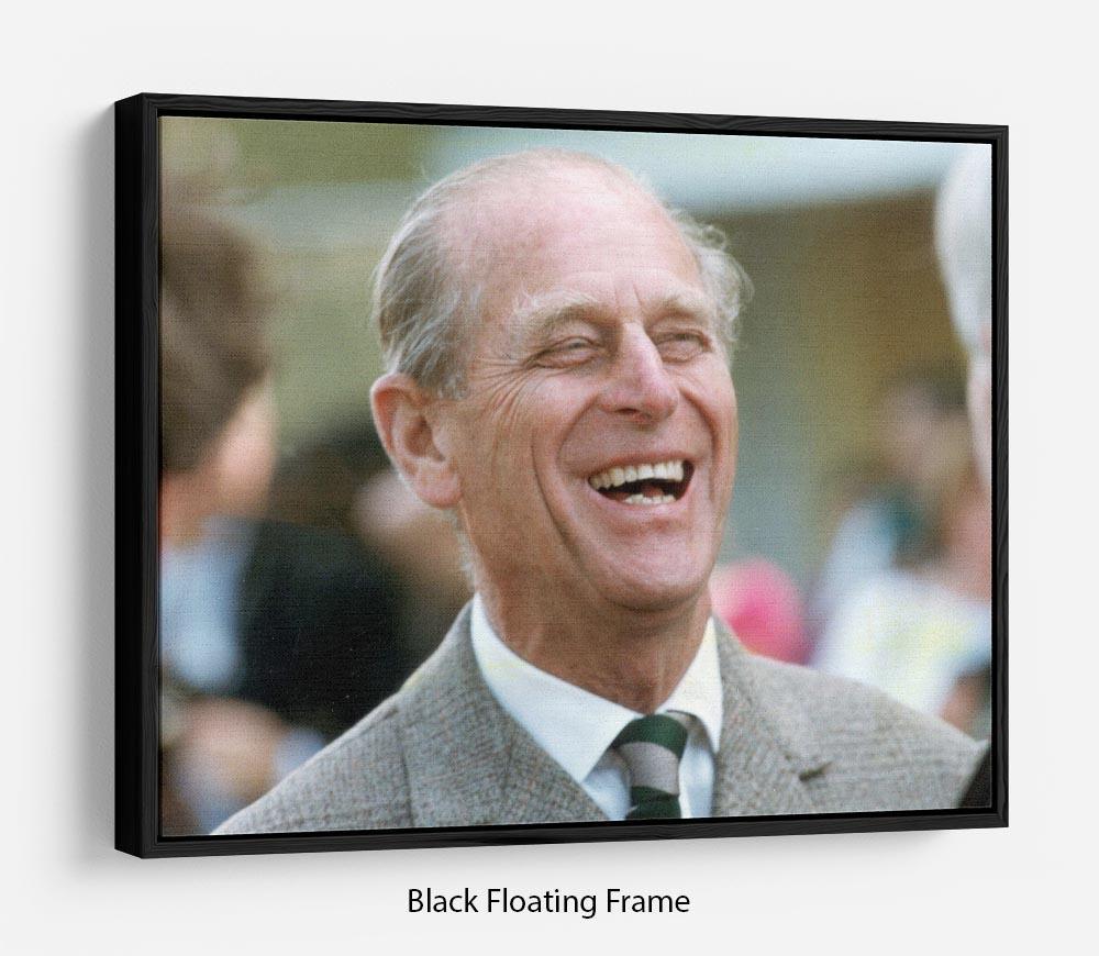 Prince Philip laughing at the Royal Windsor Horse Show Floating Frame Canvas