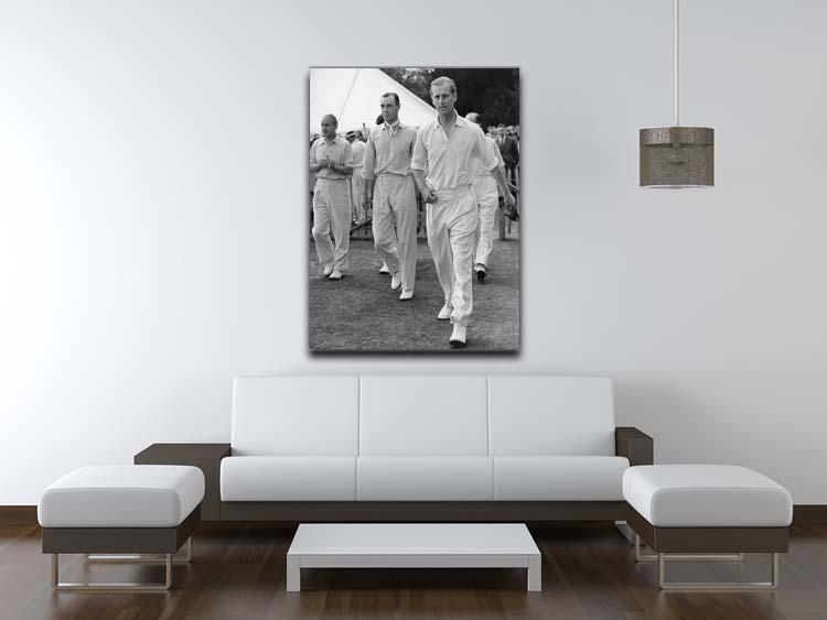 Prince Philip leading his cricket team onto the field Canvas Print or Poster - Canvas Art Rocks - 4
