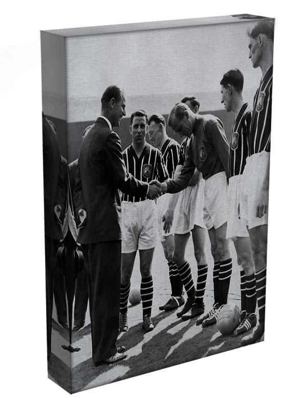Prince Philip meeting members of Manchester City team Canvas Print or Poster - Canvas Art Rocks - 3