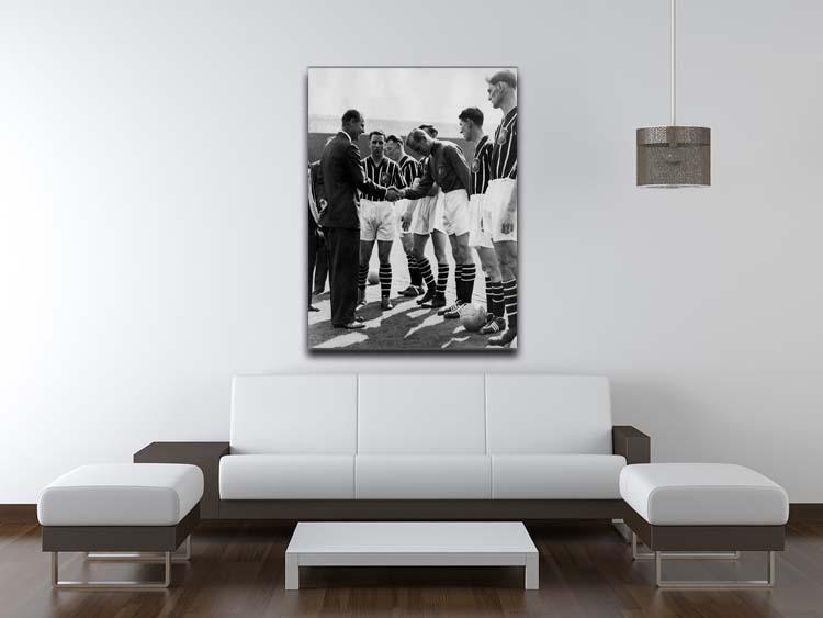 Prince Philip meeting members of Manchester City team Canvas Print or Poster - Canvas Art Rocks - 4