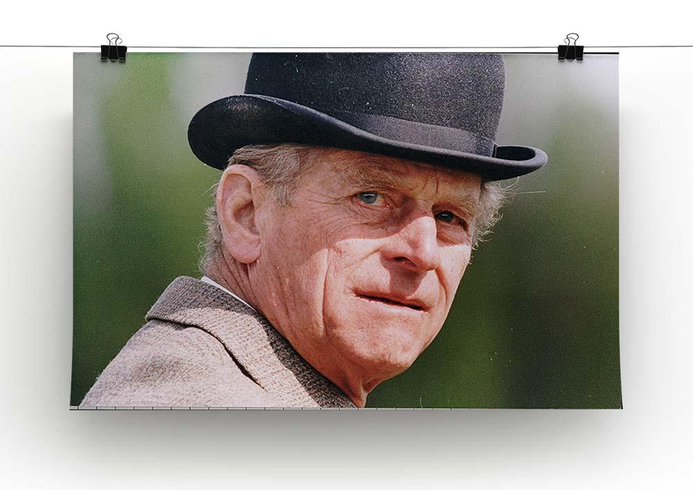 Prince Philip out riding in a black bowler hat Canvas Print or Poster - Canvas Art Rocks - 2