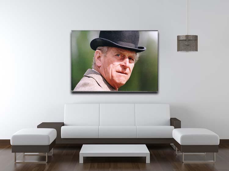 Prince Philip out riding in a black bowler hat Canvas Print or Poster - Canvas Art Rocks - 4