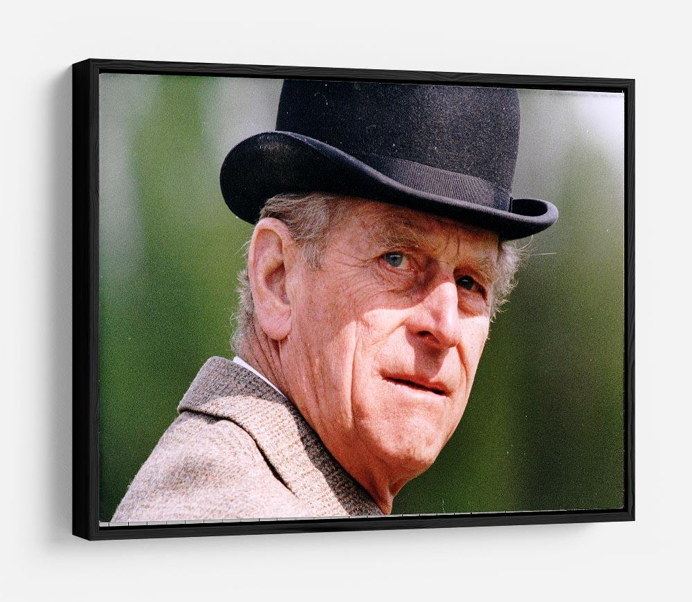 Prince Philip out riding in a black bowler hat HD Metal Print