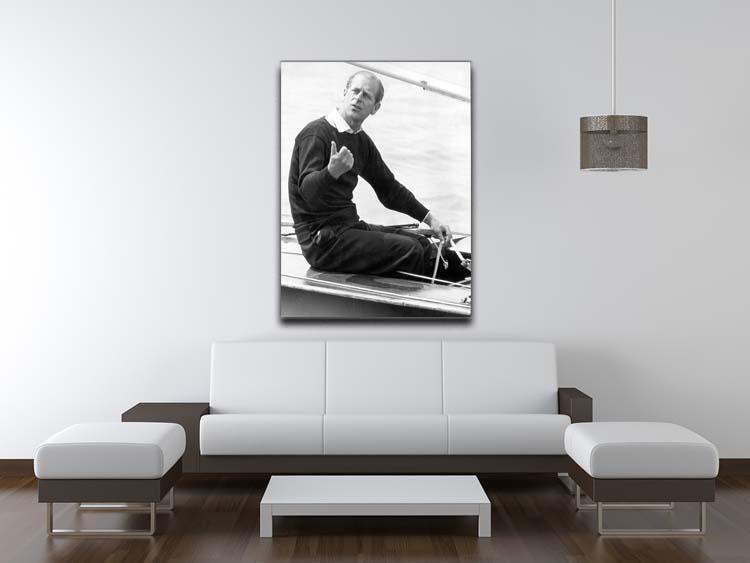Prince Philip resting after racing at Cowes Isle of Wight Canvas Print or Poster - Canvas Art Rocks - 4