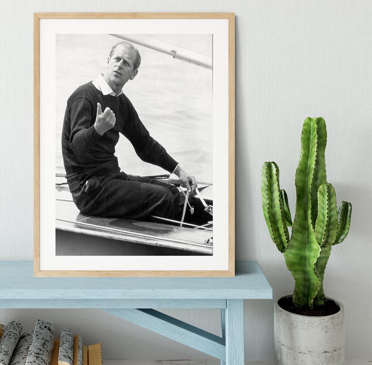 Prince Philip resting after racing at Cowes Isle of Wight Framed Print - Canvas Art Rocks - 3