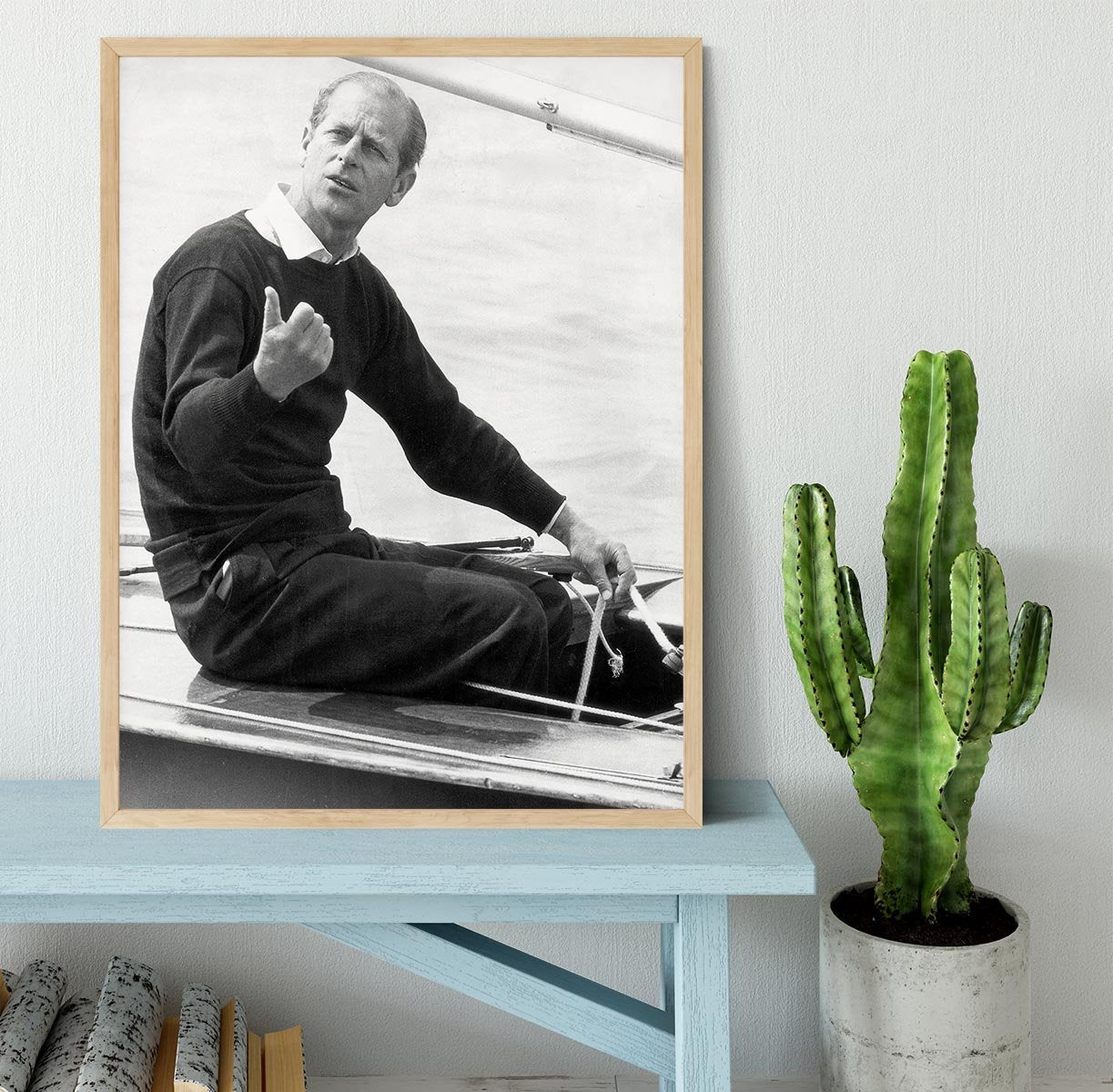 Prince Philip resting after racing at Cowes Isle of Wight Framed Print - Canvas Art Rocks - 4