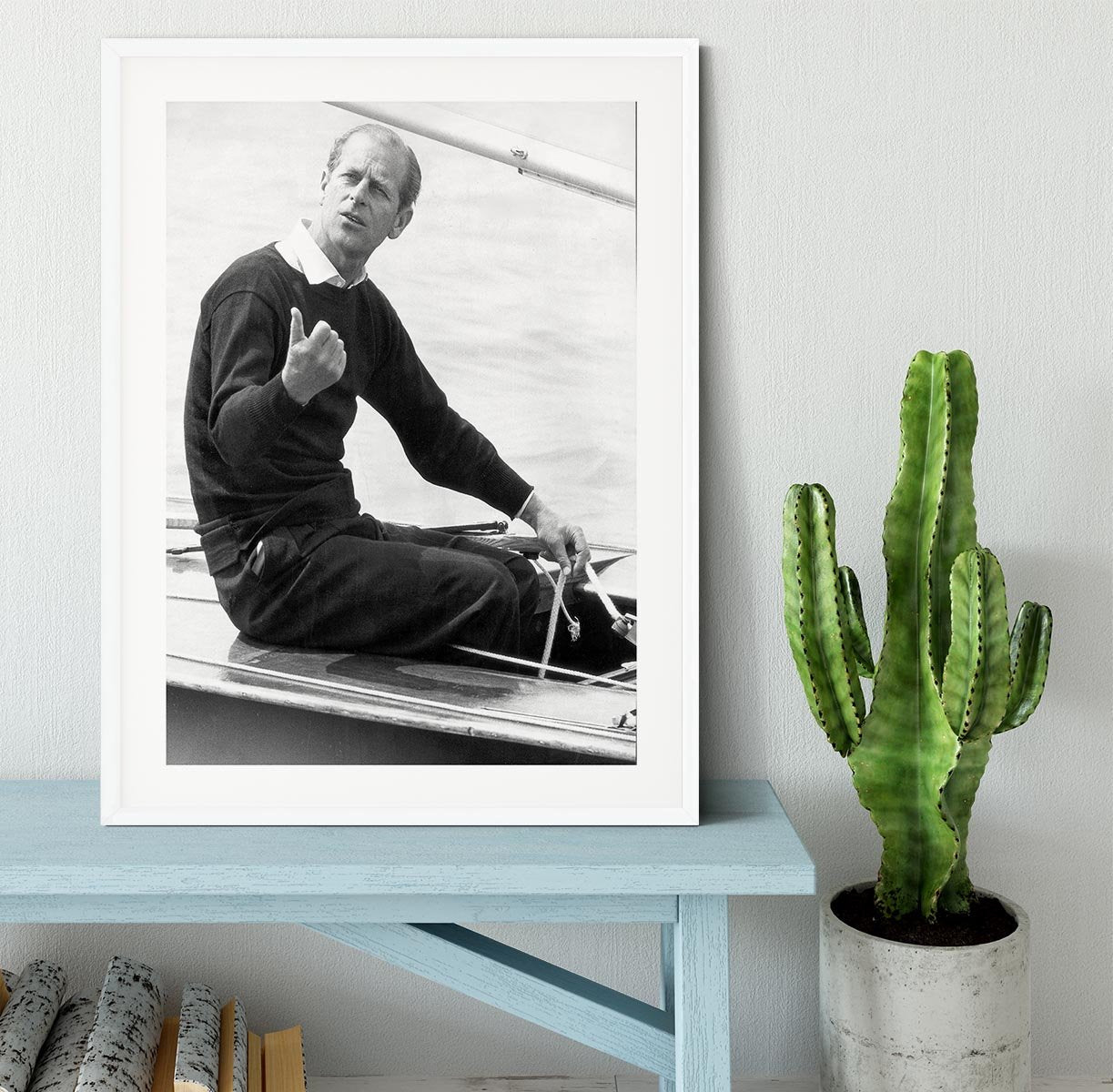 Prince Philip resting after racing at Cowes Isle of Wight Framed Print - Canvas Art Rocks - 5
