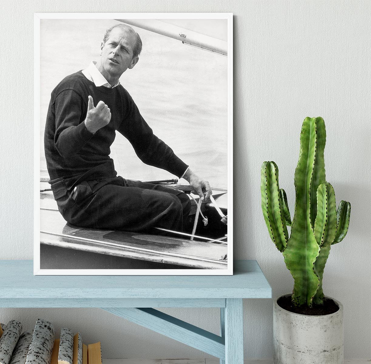 Prince Philip resting after racing at Cowes Isle of Wight Framed Print - Canvas Art Rocks -6