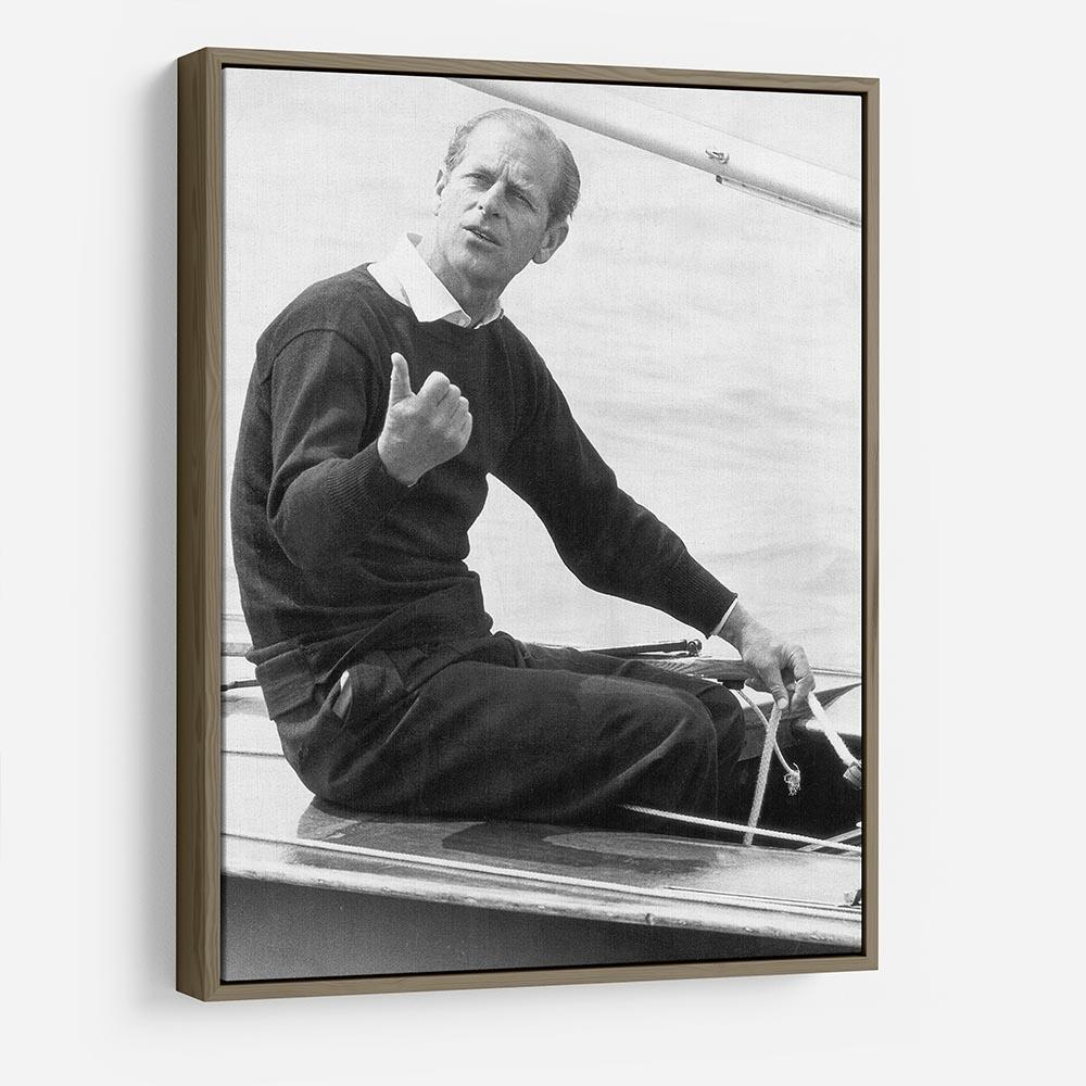 Prince Philip resting after racing at Cowes Isle of Wight HD Metal Print