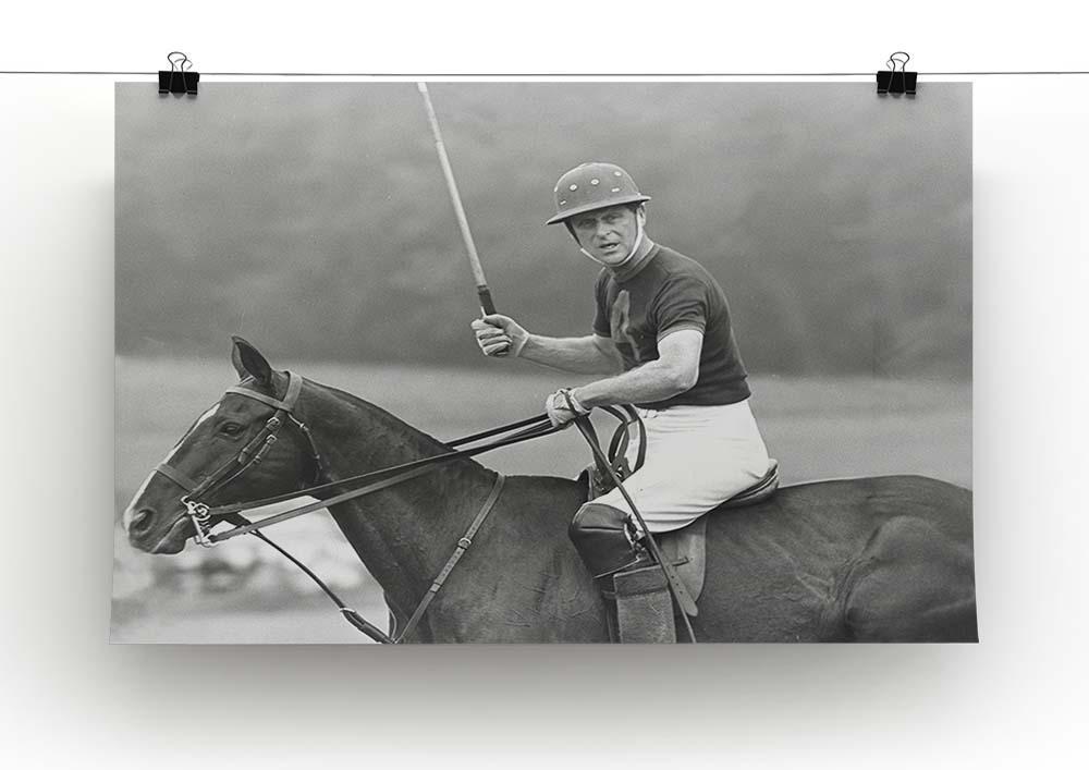 Prince Philip shown winning the polo Gold Cup Canvas Print or Poster - Canvas Art Rocks - 2