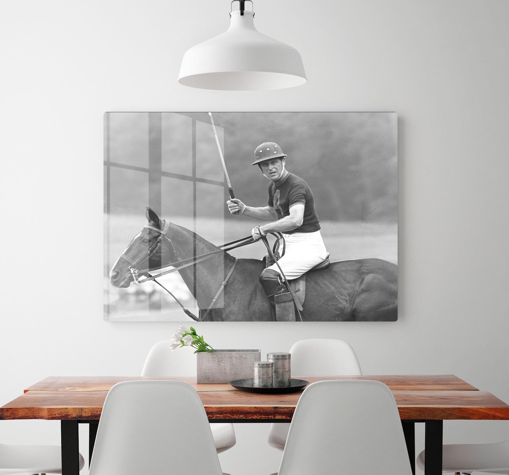 Prince Philip shown winning the polo Gold Cup HD Metal Print