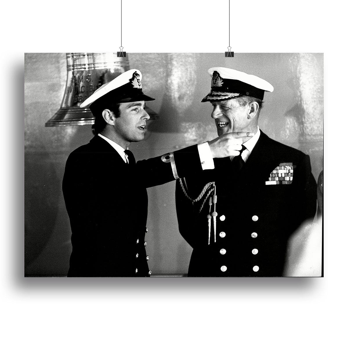 Prince Philip with Prince Edward at Falklands homecoming Canvas Print or Poster