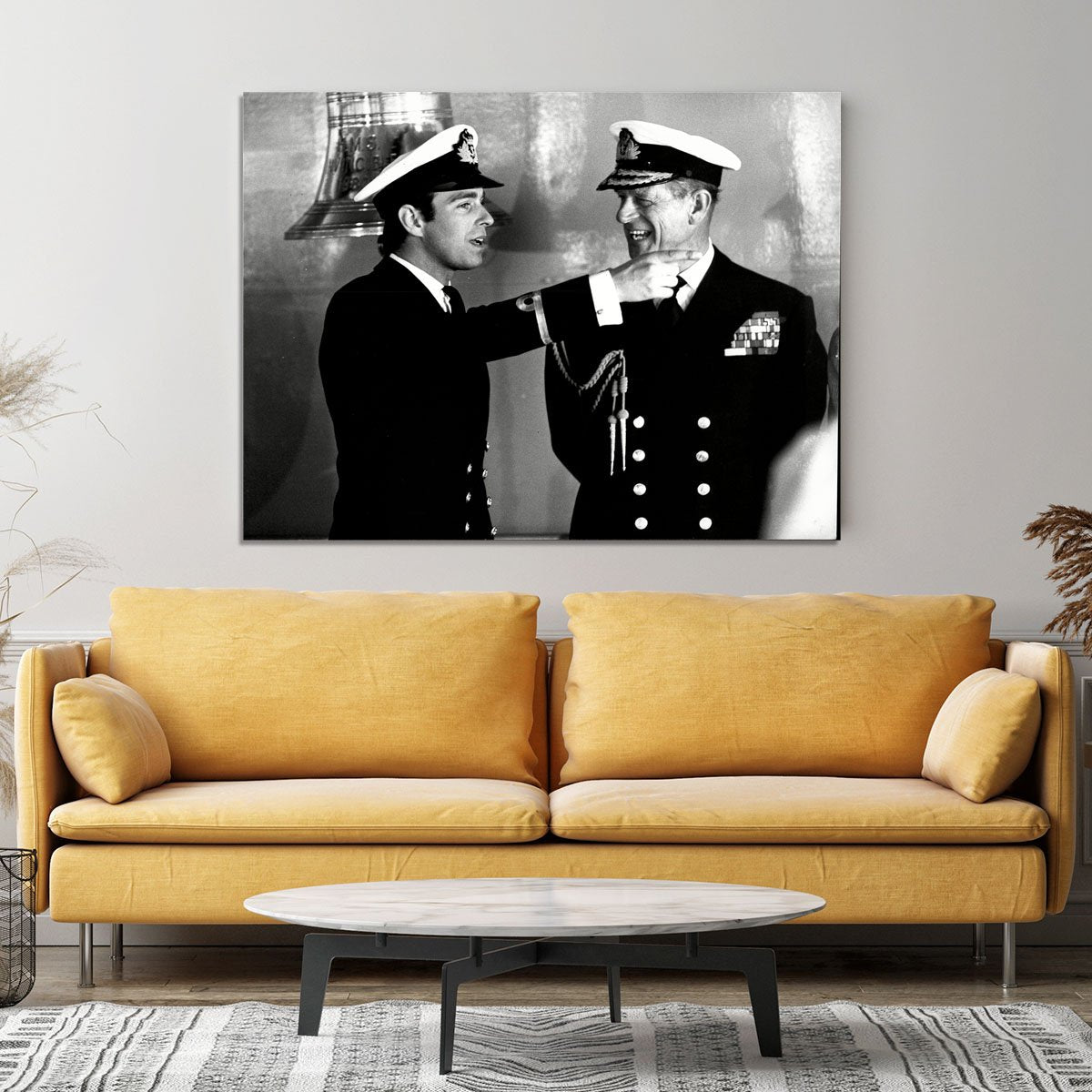 Prince Philip with Prince Edward at Falklands homecoming Canvas Print or Poster