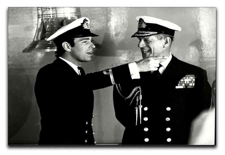 Prince Philip with Prince Edward at Falklands homecoming Canvas Print or Poster  - Canvas Art Rocks - 1
