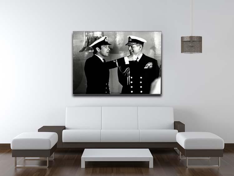 Prince Philip with Prince Edward at Falklands homecoming Canvas Print or Poster - Canvas Art Rocks - 4