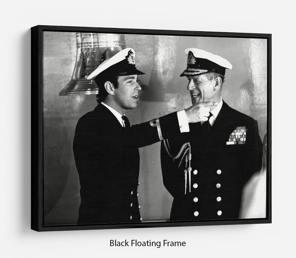 Prince Philip with Prince Edward at Falklands homecoming Floating Frame Canvas