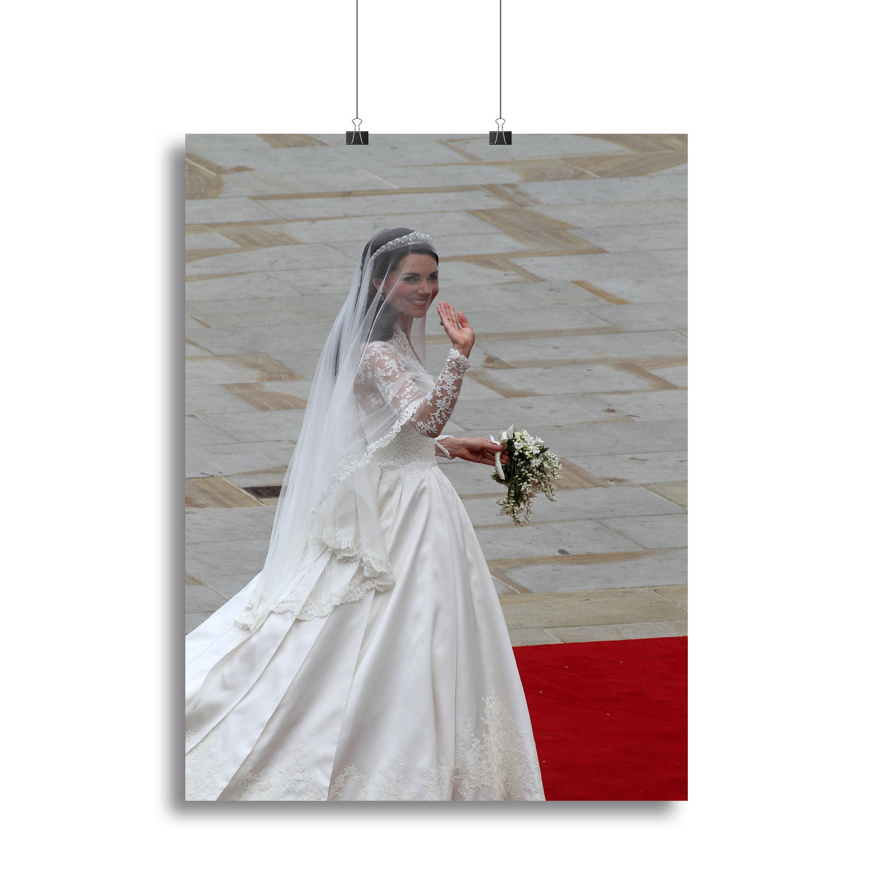 Prince William and Kate Kate the bride arrives at the Abbey Canvas Print or Poster