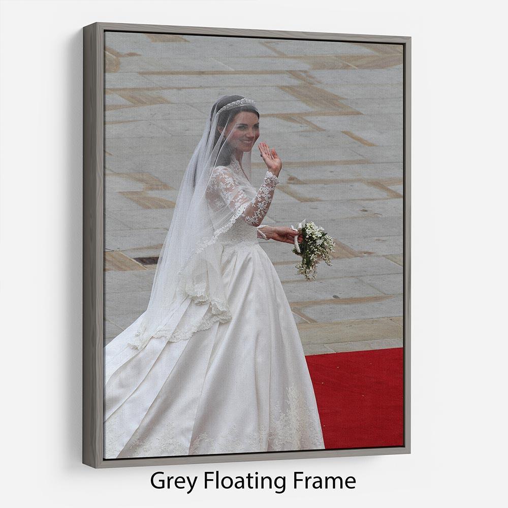 Prince William and Kate Kate the bride arrives at the Abbey Floating Frame Canvas
