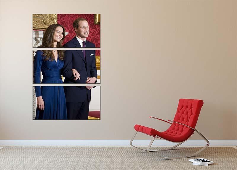 Prince William and Kate announcing their engagement 3 Split Panel Canvas Print - Canvas Art Rocks - 2