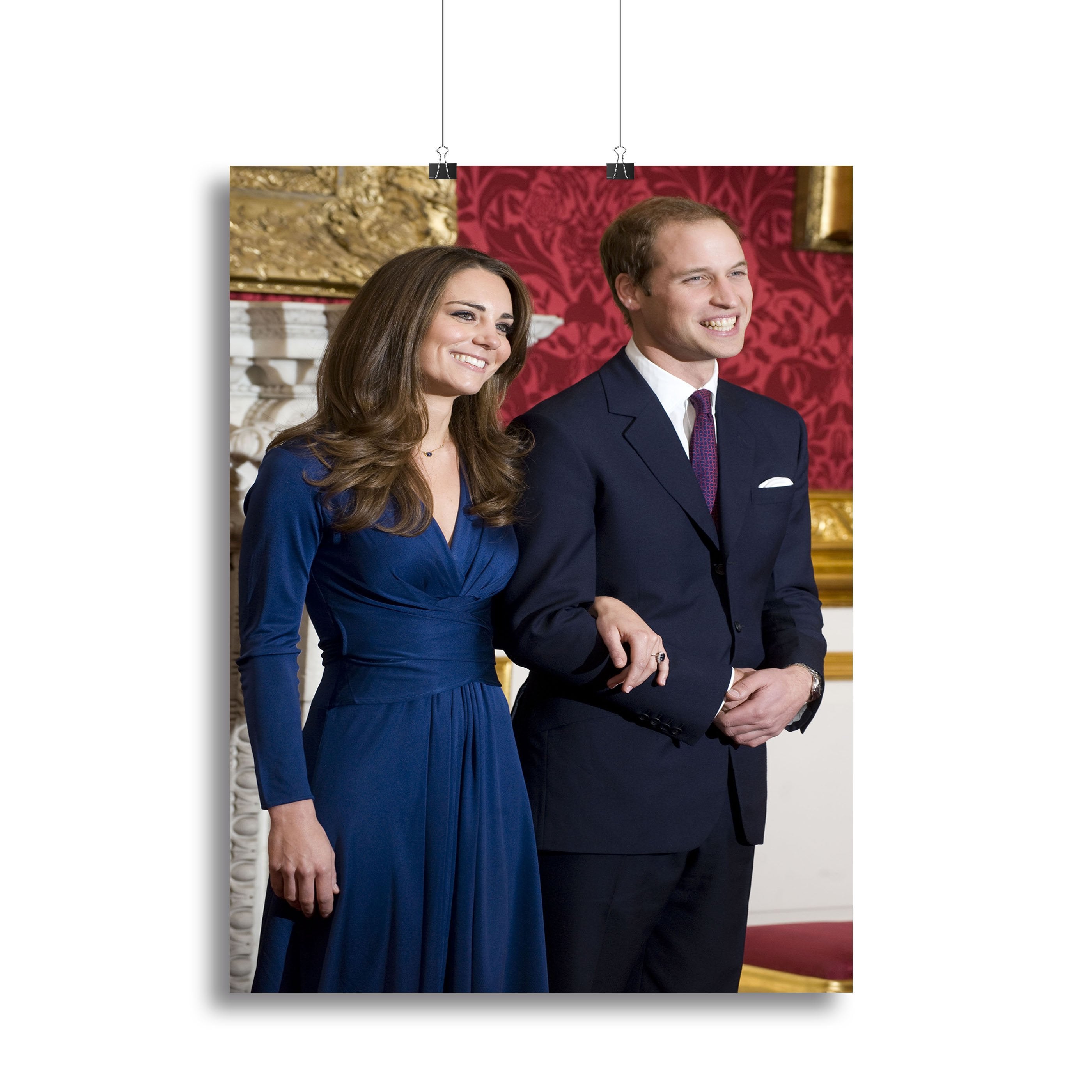 Prince William and Kate announcing their engagement Canvas Print or Poster