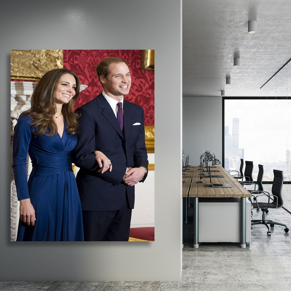 Prince William and Kate announcing their engagement Canvas Print or Poster