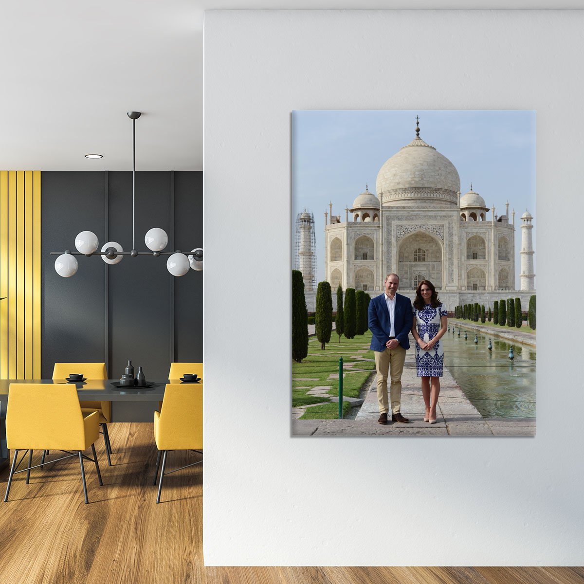 Prince William and Kate at the Taj Mahal India Canvas Print or Poster