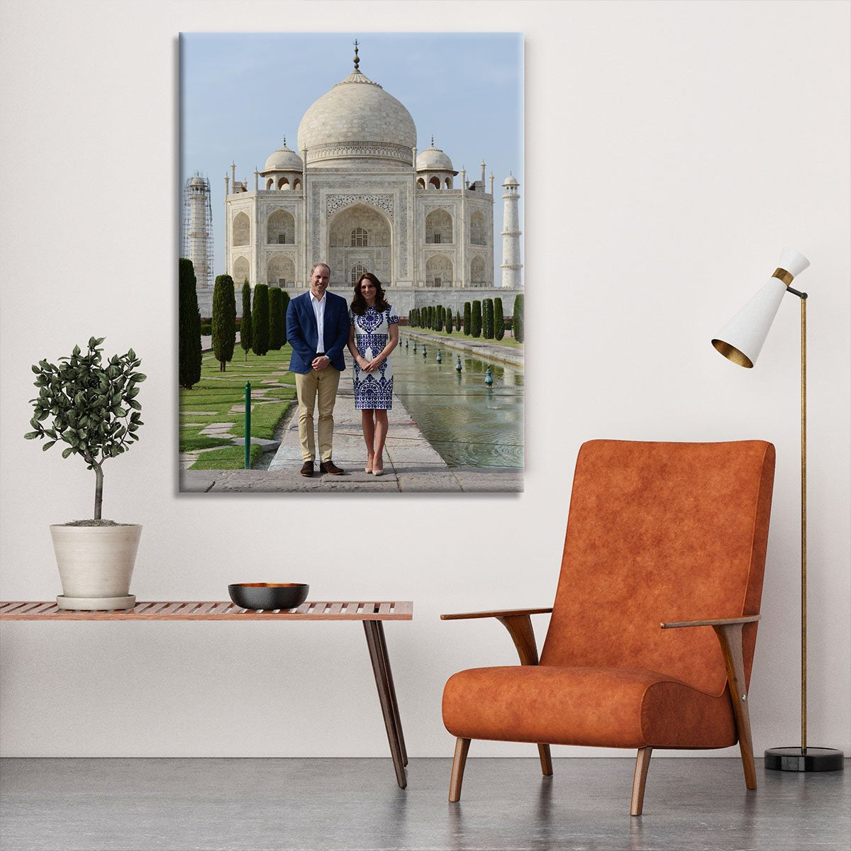 Prince William and Kate at the Taj Mahal India Canvas Print or Poster
