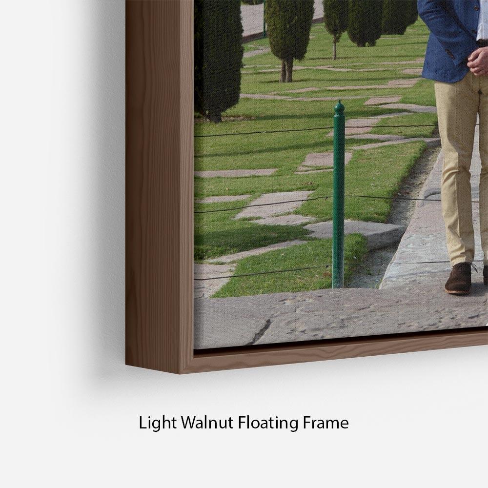 Prince William and Kate at the Taj Mahal India Floating Frame Canvas