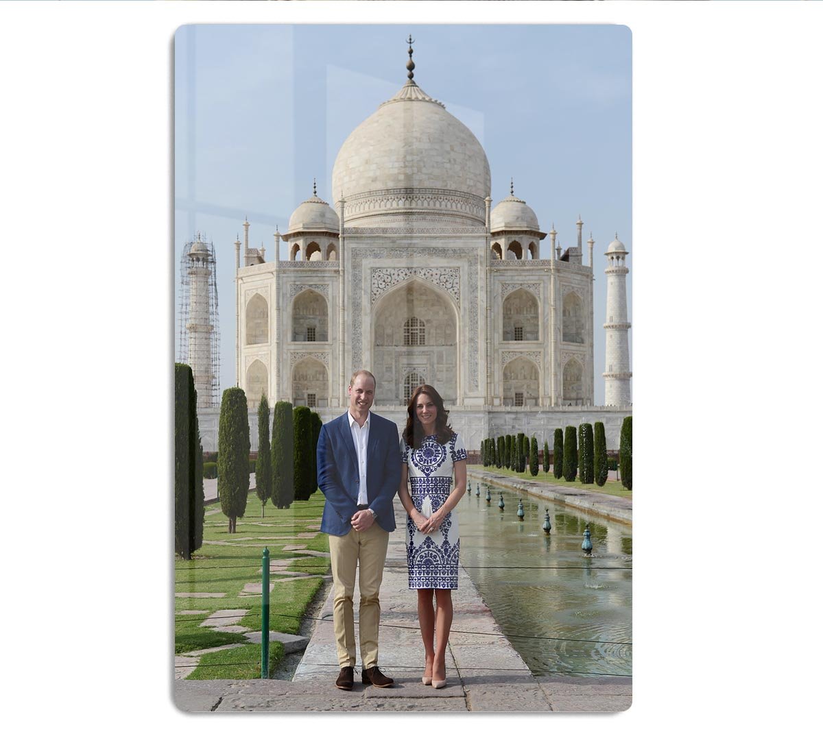 Prince William and Kate at the Taj Mahal India HD Metal Print