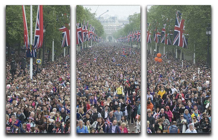 Prince William and Kate crowds for their wedding on The Mall 3 Split Panel Canvas Print - Canvas Art Rocks - 1
