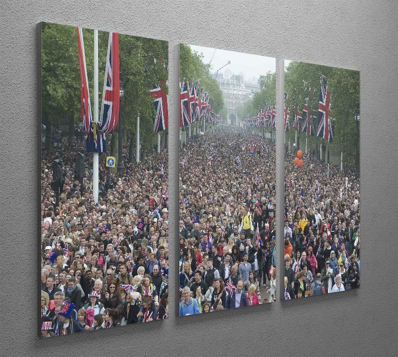 Prince William and Kate crowds for their wedding on The Mall 3 Split Panel Canvas Print - Canvas Art Rocks - 2
