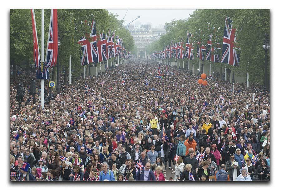 Prince William and Kate crowds for their wedding on The Mall Canvas Print or Poster  - Canvas Art Rocks - 1