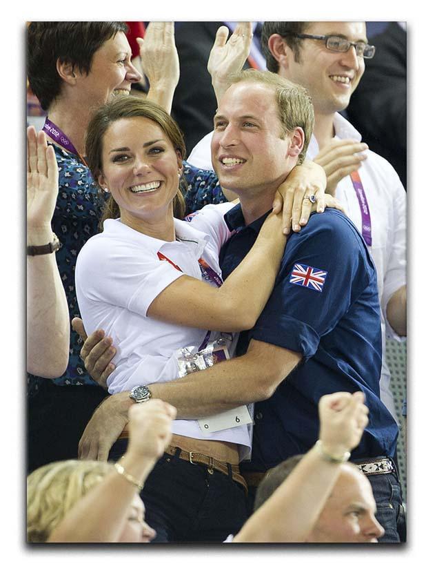 Prince William and Kate hugging at the 2012 Olympics Canvas Print or Poster  - Canvas Art Rocks - 1