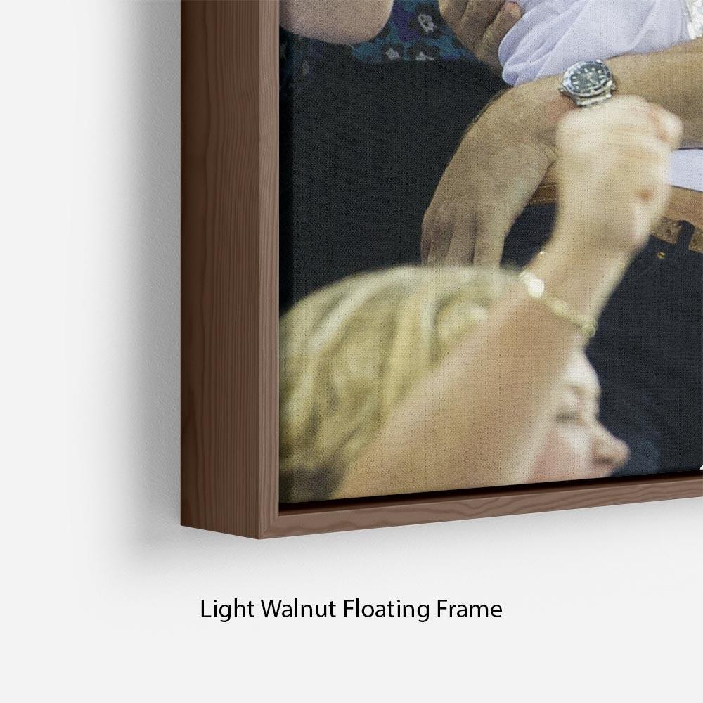 Prince William and Kate hugging at the 2012 Olympics Floating Frame Canvas