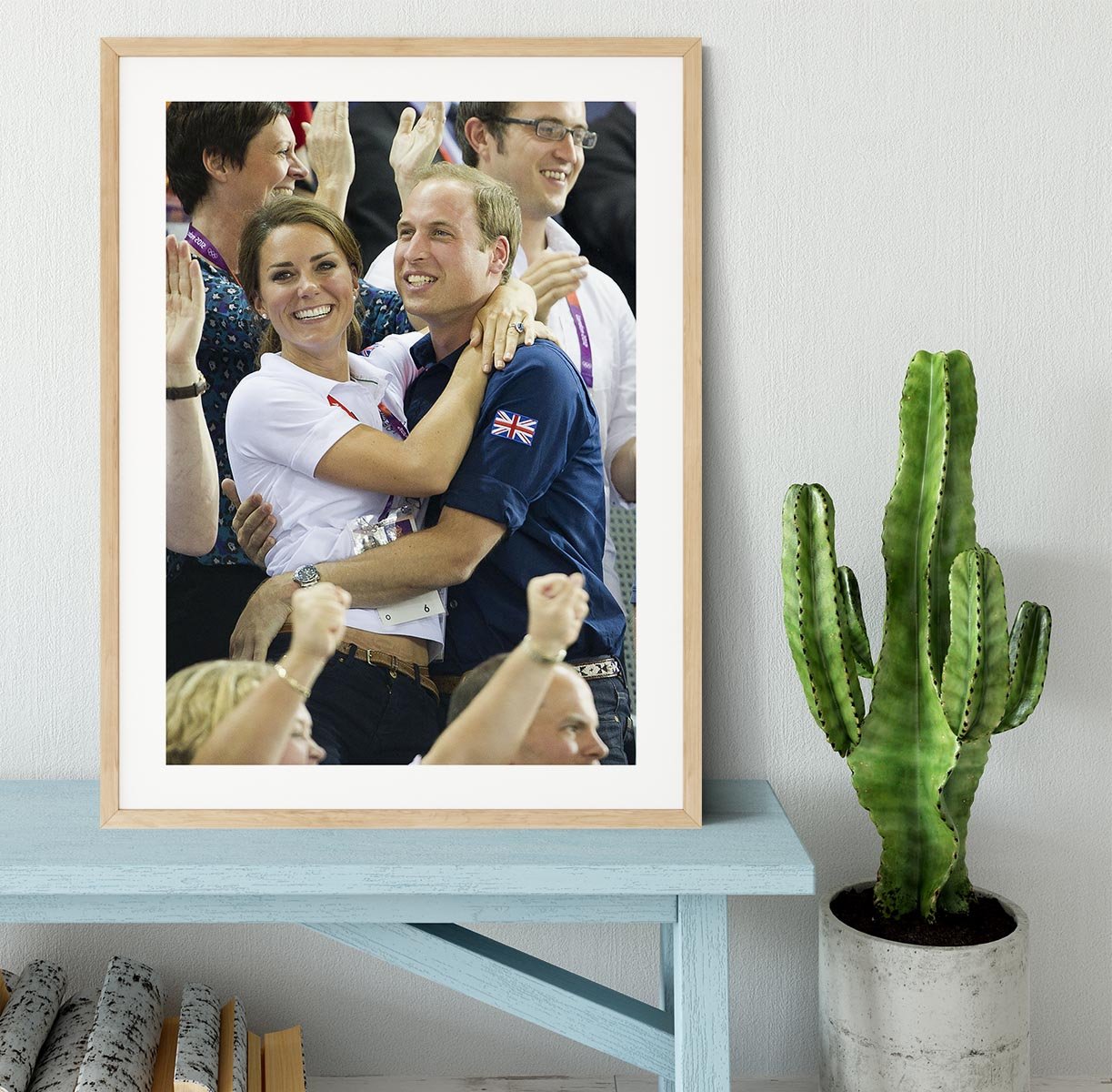Prince William and Kate hugging at the 2012 Olympics Framed Print - Canvas Art Rocks - 3