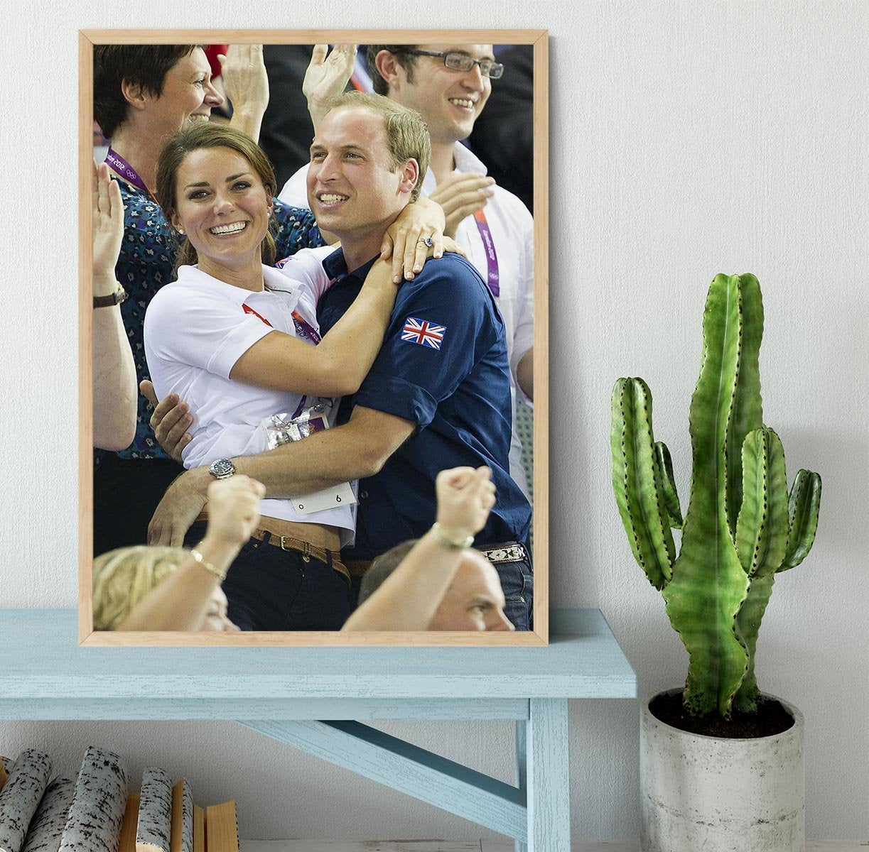 Prince William and Kate hugging at the 2012 Olympics Framed Print - Canvas Art Rocks - 4