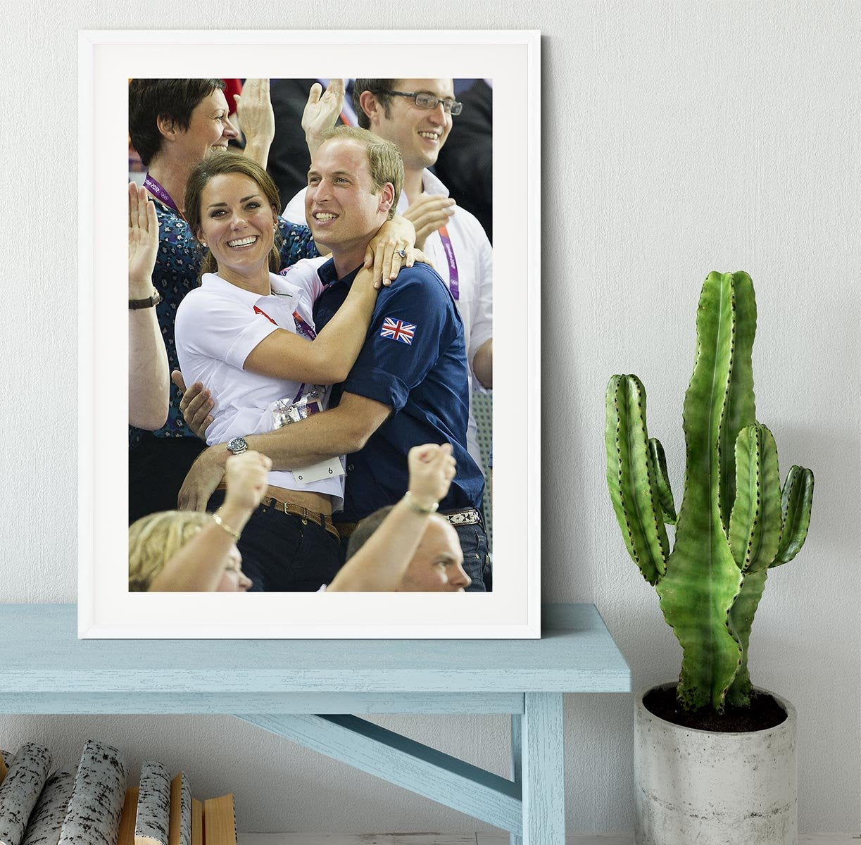Prince William and Kate hugging at the 2012 Olympics Framed Print - Canvas Art Rocks - 5