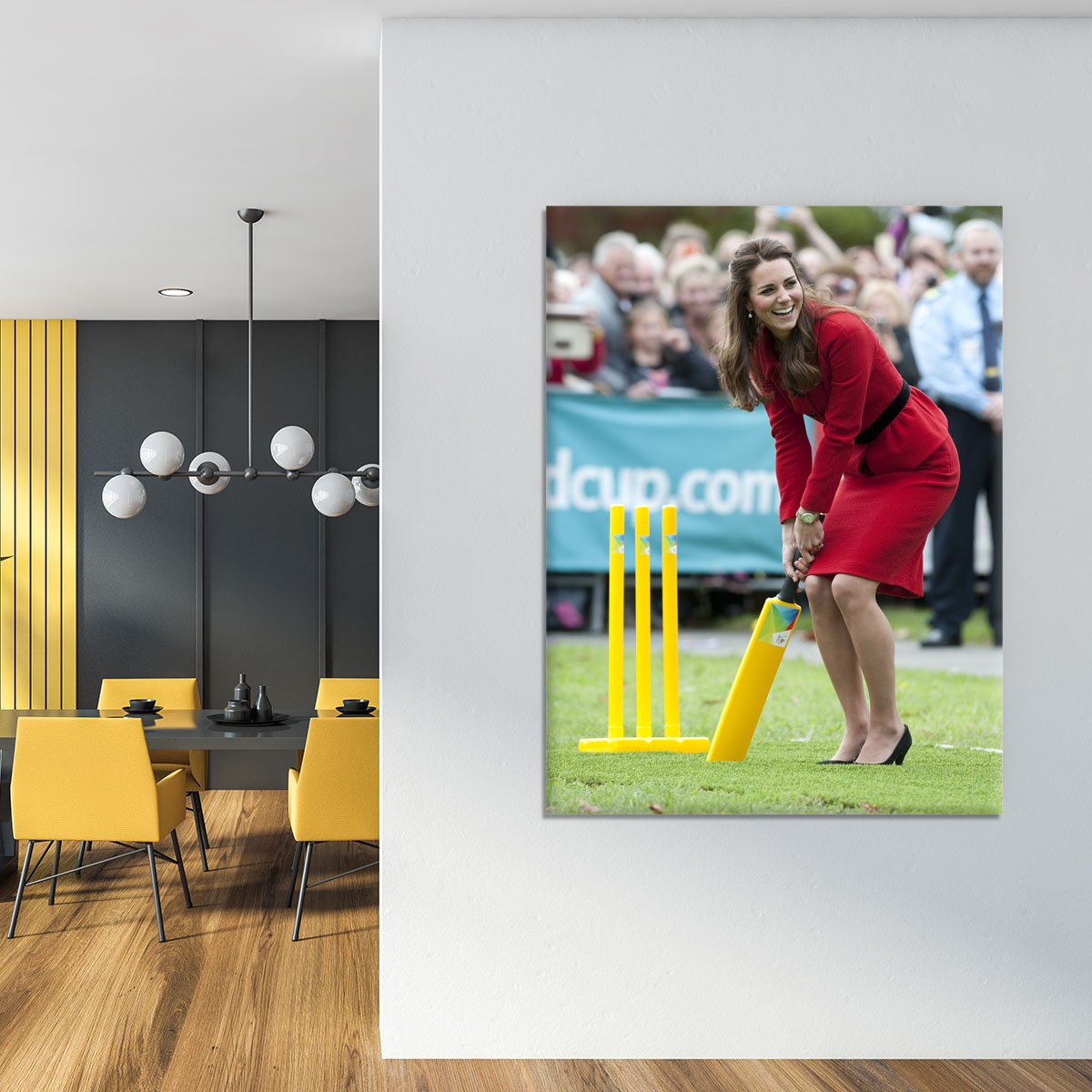 Prince William and Kate playing cricket in New Zealand Canvas Print or Poster