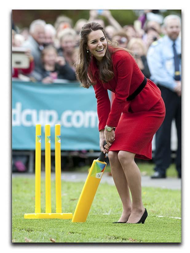 Prince William and Kate playing cricket in New Zealand Canvas Print or Poster  - Canvas Art Rocks - 1