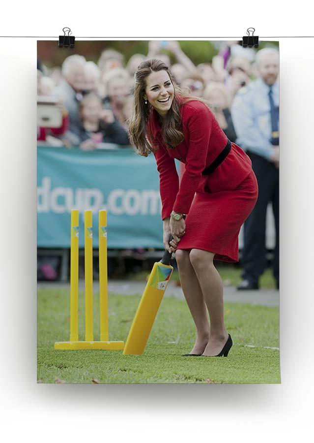 Prince William and Kate playing cricket in New Zealand Canvas Print or Poster - Canvas Art Rocks - 2
