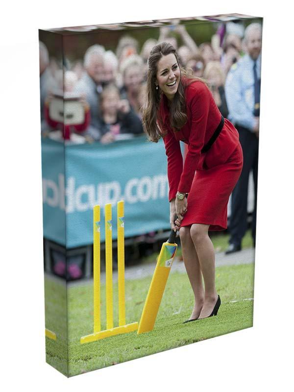 Prince William and Kate playing cricket in New Zealand Canvas Print or Poster - Canvas Art Rocks - 3