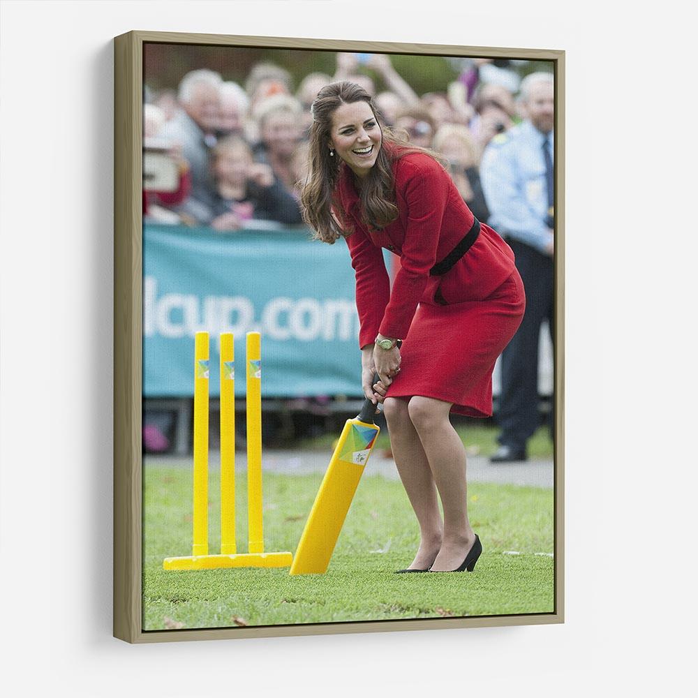 Prince William and Kate playing cricket in New Zealand HD Metal Print