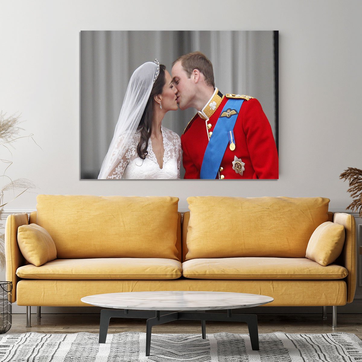 Prince William and Kate sharing a wedding kiss Canvas Print or Poster