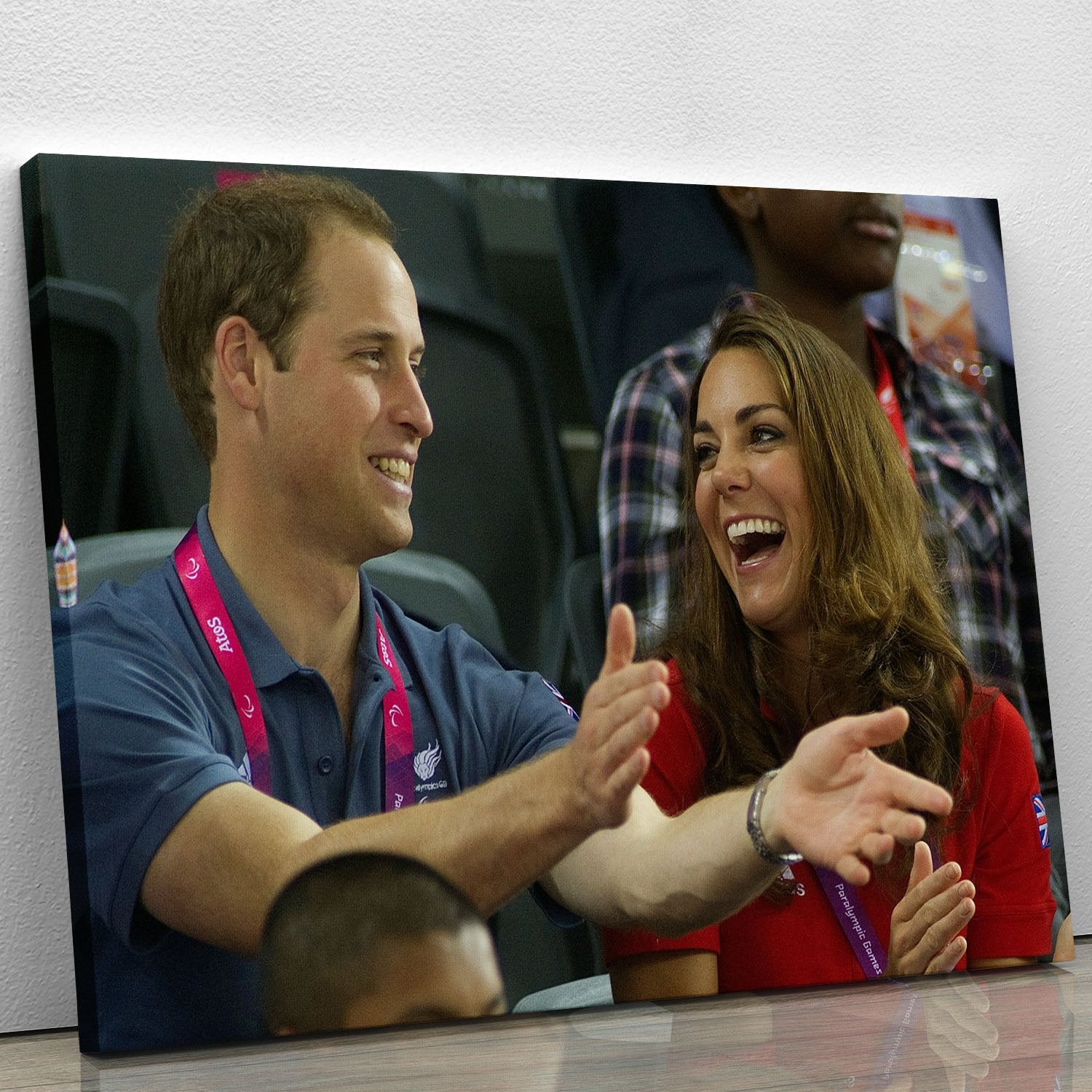 Prince William and Kate watching cycling at the 2012 Olympics Canvas Print or Poster