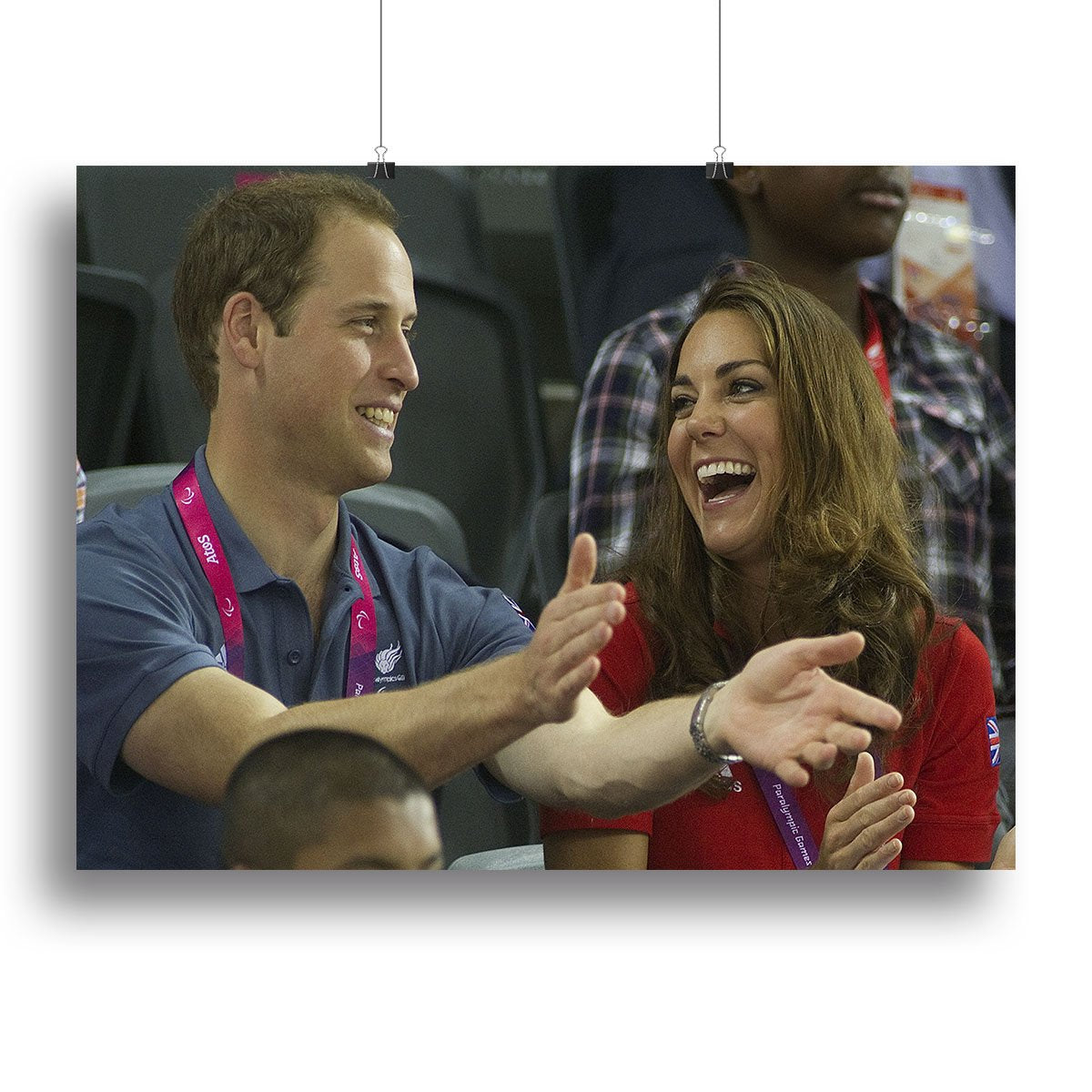 Prince William and Kate watching cycling at the 2012 Olympics Canvas Print or Poster