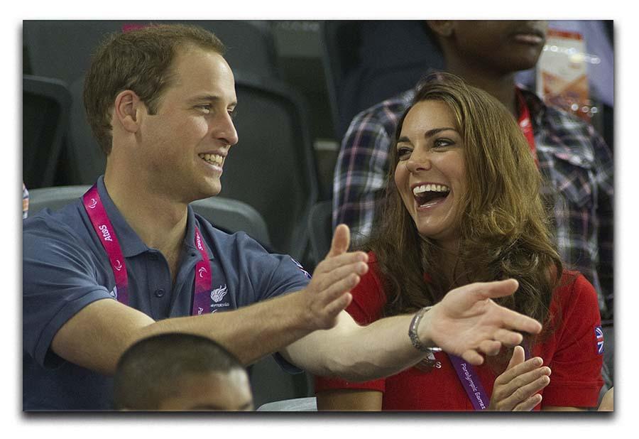 Prince William and Kate watching cycling at the 2012 Olympics Canvas Print or Poster  - Canvas Art Rocks - 1