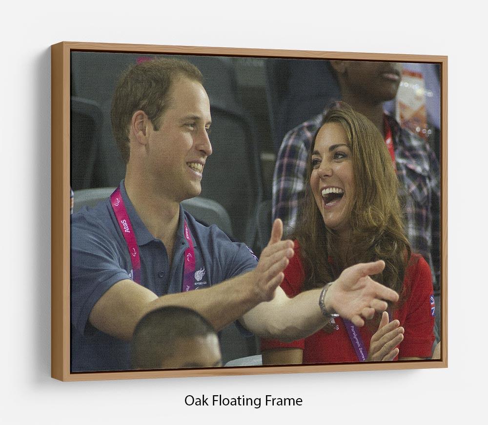 Prince William and Kate watching cycling at the 2012 Olympics Floating Frame Canvas