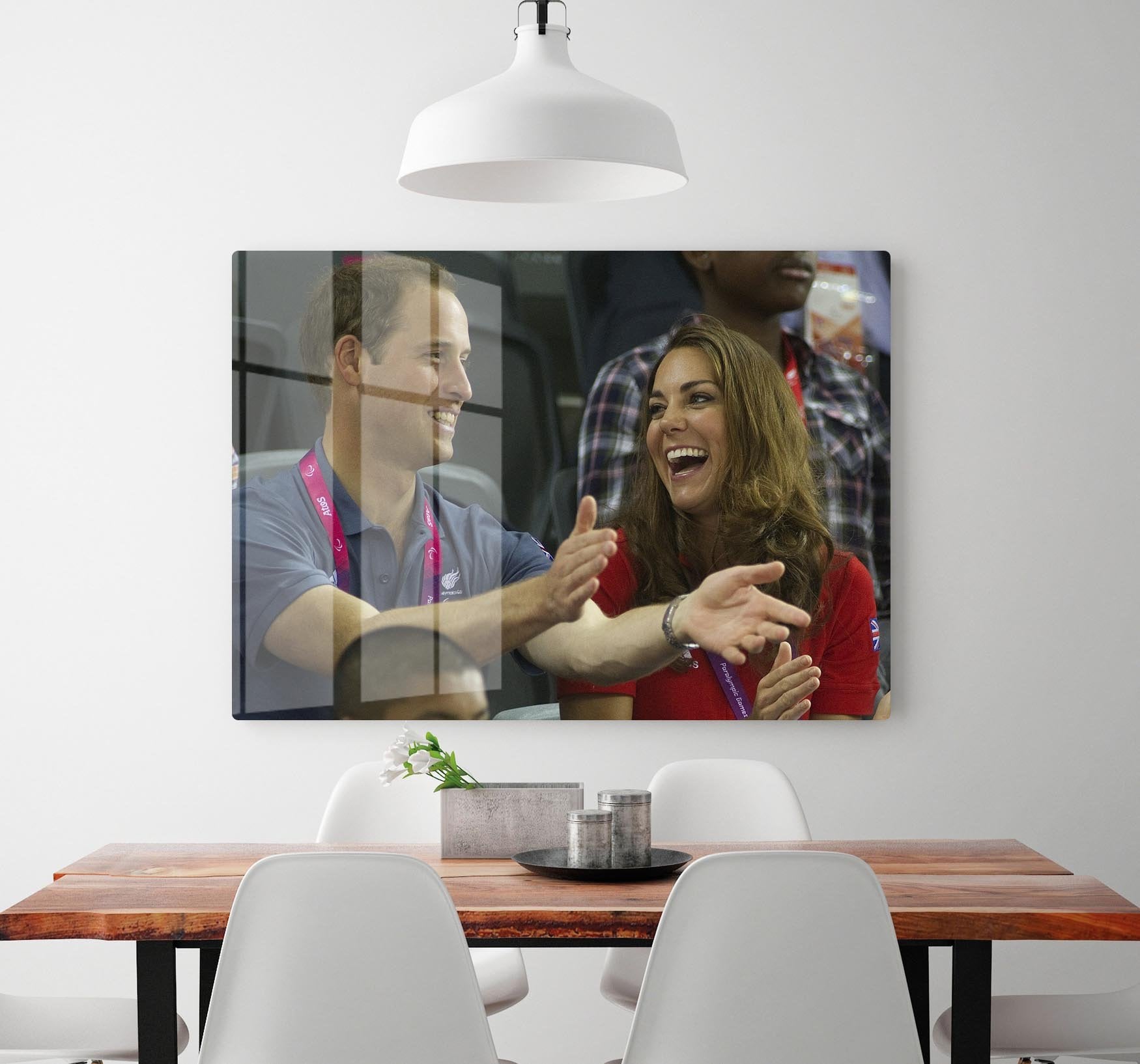 Prince William and Kate watching cycling at the 2012 Olympics HD Metal Print